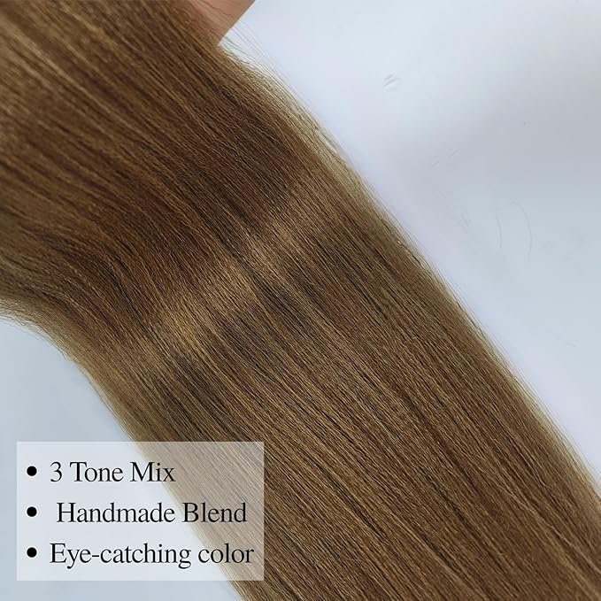 Brown Braiding Hair Pre stretched 26 Inch Clay Brown Hair Extensions for Braids Yaki Texture Knotless Braiding Hair（Packs of 3,26",10 OZ）