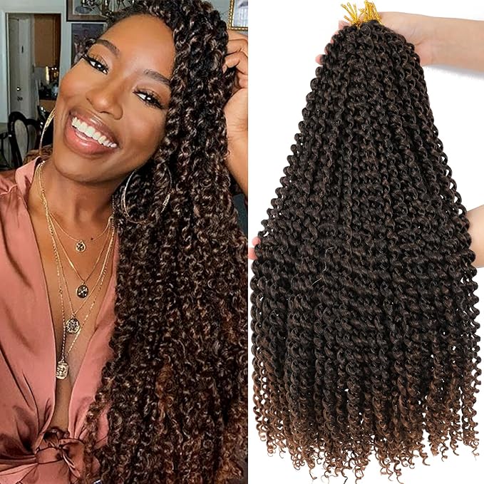Dansama Passion Twist Hair Water Wave Braiding Hair for Butterfly Style Crochet Braids Bohemian Hair Extensions (18inch (Pack of 7), T1B/30)