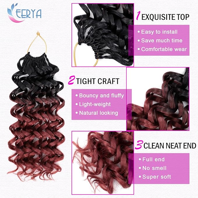 7 Packs GoGo Curl Crochet Hair 10 Inch Short Curly Crochet Hair for Women Deep Wave Beach Curl Crochet Braids Synthetic Braiding Hair Extensions(10 Inch, OT350)