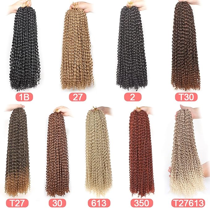 Leeven 24 Inch Long Water Wave Crochet Hair for Passion Twist 7 Packs Goddess Locs Crochet Hair Omber Copper Red Passion Twists Hair for Butterfly Locs Braids Hair for Women T350#