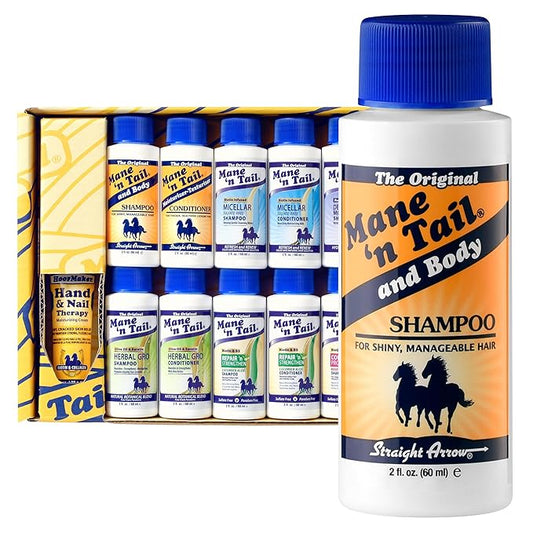 Mane 'n Tail Brand Sampler Trial Size Shampoos Conditioners and Detanglers to Cleanse Strengthen and add Moisture to Hair 15 Piece Set