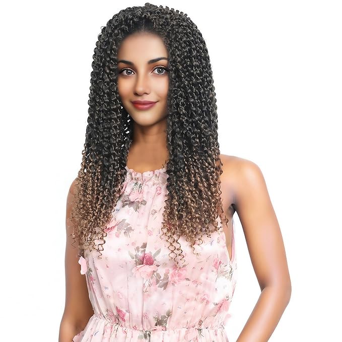 RIHANNAHAIR 7 Packs Passion Twist Hair 18 Inch Pre Looped Water Wave Crochet Hair Spring Twist Bohemian Braids for Black Women