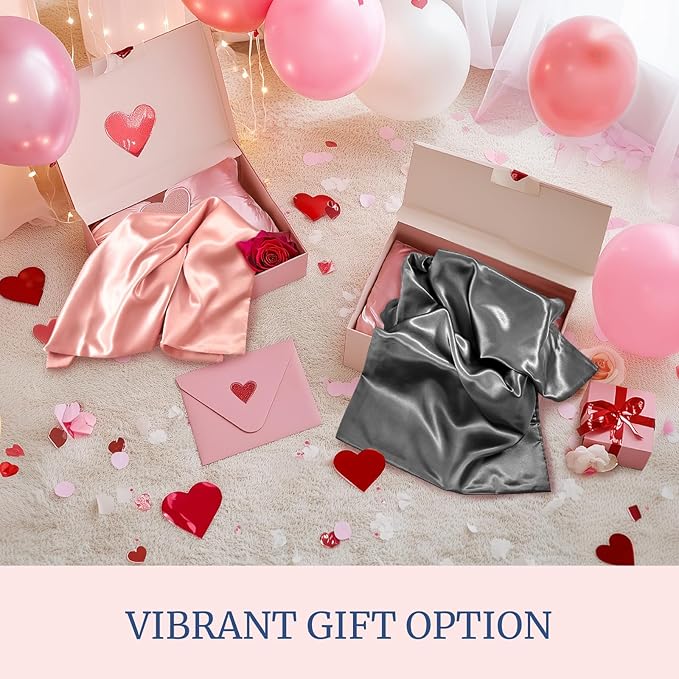 BEDELITE Satin Pillowcase for Hair and Skin, Super Soft and Cooling Similar to Silk Pillow Cases 2 Pack with Envelope Closure, Gift for Women Men(20"x36" King Size, Lotus Pink)