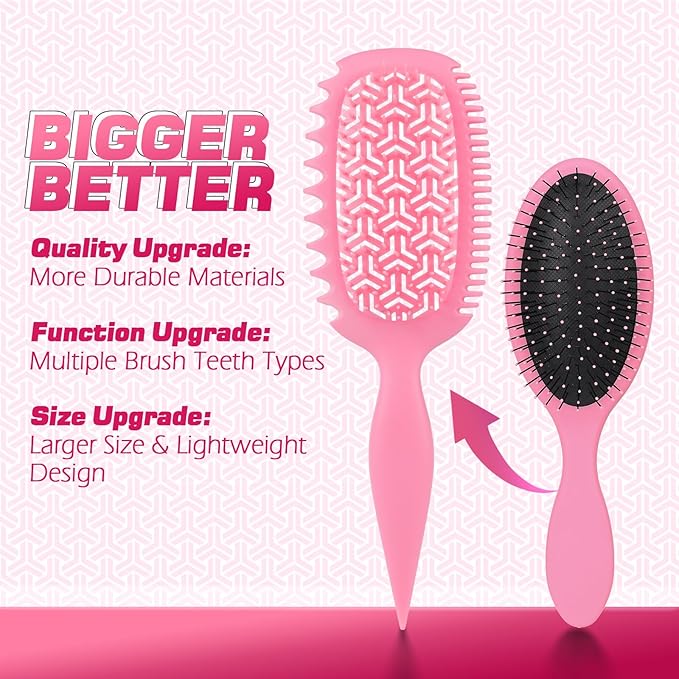 Candy Brush Curl Defining Vented Hair Brush for Effortlessly Detangling Shaping and Styling, Airflow Brush with EdgeLift for All Wet or Dry Hair Types for Women and Girl, Reduce Pulling and Frizzing