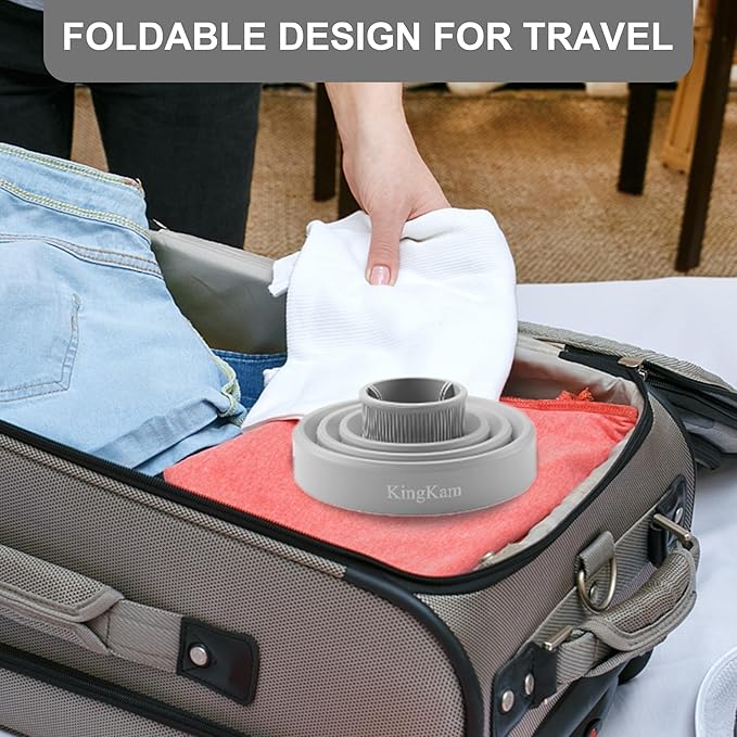 Collapsible Silicone Hair Dryer Diffuser - Travel and Easy Storage - Fit Most Hair Dryers with Nozzle Diameter D-1.575Inch to 1.968 Inch (4-5cm) - Gray