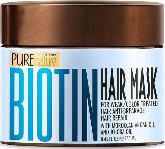 Biotin Hair Mask - Deep Conditioner with Collagen and Keratin for Dry, Damaged and Curly Hair - Fine Conditioning Moisturizer Treatment for Strengthening - Hydrating Care Products for Women and Men