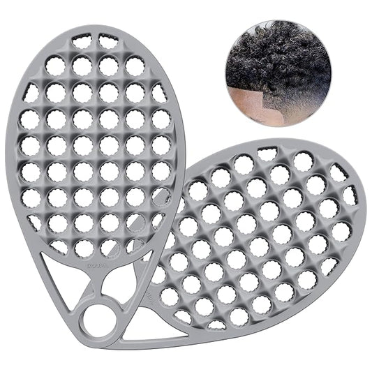 KOUPA Magic Silicone Curly Hair Brush, One Piece Twist Curl Comb for Afro Curls, Washable Hair Tool for Men Women, Grey, 2 Pieces