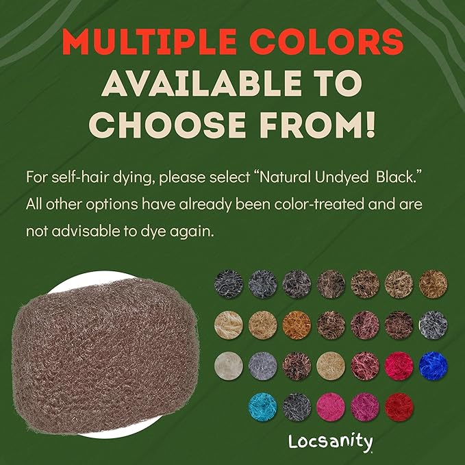 Locsanity Afro Kinky 100% Bulk Natural Human Hair - Braiding Hair for Dreadlocks, Loc Repair, Dreadlock Extensions, Twists, Braids - 16 Inches Long, 1 Oz