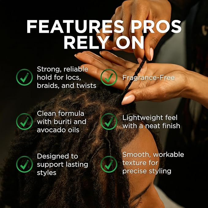 Style Factor Loctician Green 5 oz - Premium Pomade with Buriti & Avocado Oils Max Hold, Unscented, Clean, Expert Styling Gel for Locs, Twists, Braids for All Hair Types