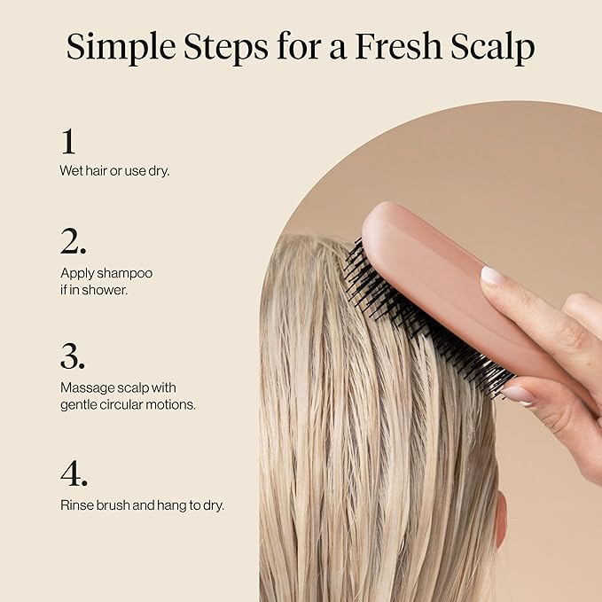 Kitsch Scalp Renewal Brush - Exfoliating & Scalp Massager for Hair Growth, Gentle Head Massage Brush to Remove Buildup, Boost Circulation & Relaxing Head Scrubber for Washing Hair - Terracotta