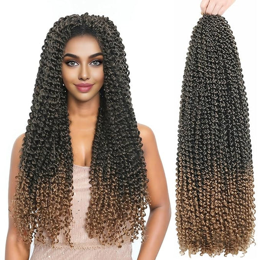 FUTAI Passion Twist Hair 7 Packs 24 Inch Pre Looped Water Wave Crochet Hair Bohemian Braids for Black Women