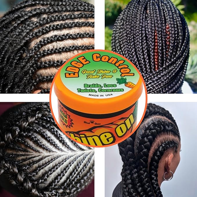 Black Queen 4C Edge Control Gel – Extreme Hold, Flake-Free & Alcohol-Free – Made in USA – 5.6 oz Bonus Size for Braids, Twists & Locs