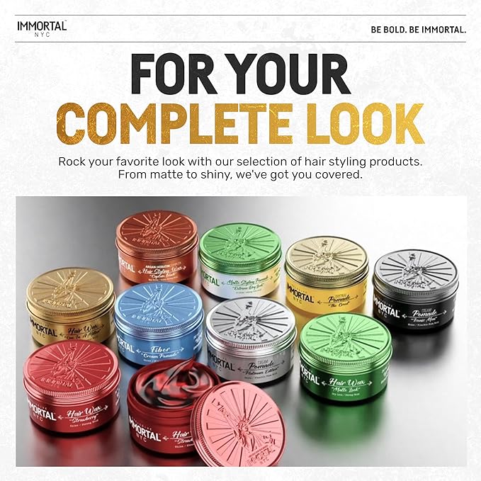 Immortal NYC One In A Million Hair Styling Product - 8 out of 9 Holding Ability, High Shine - All Natural Water-Based Formula for Men, No Residue, Suitable for All Hair Types