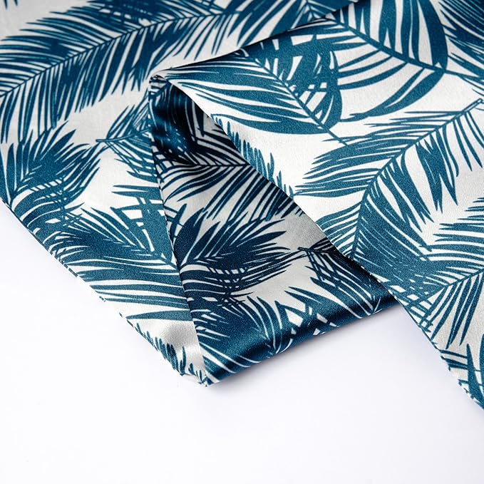 ZIMASILK 100% Pure Mulberry Silk Pillowcase for Hair and Skin Health,Both Sides 19 Momme Silk Floral Print,1pc(Queen 20''x30'',Blue Leaves)