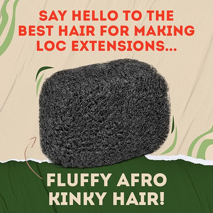 Locsanity Afro Kinky 100% Bulk Natural Human Hair - Braiding Hair for Dreadlocks, Loc Repair, Dreadlock Extensions, Twists, Braids - 8 Inches Long, 1 Oz #1