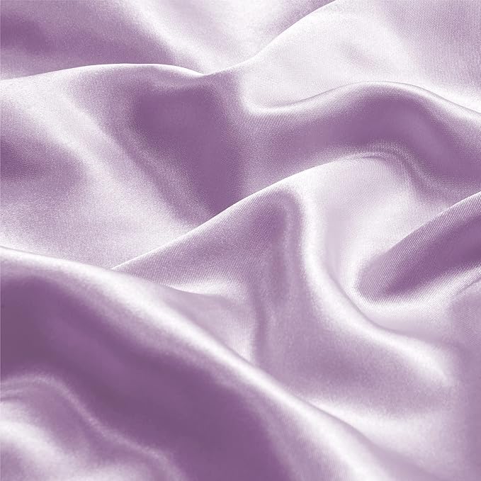 BEDELITE Satin Body Pillow Cover 2 Pack, Super Soft and Cooling Body Pillow Pillowcase for Hair and Skin, Breathable Silky Full Long Pillowcase Cover(20"x54", Lavender)