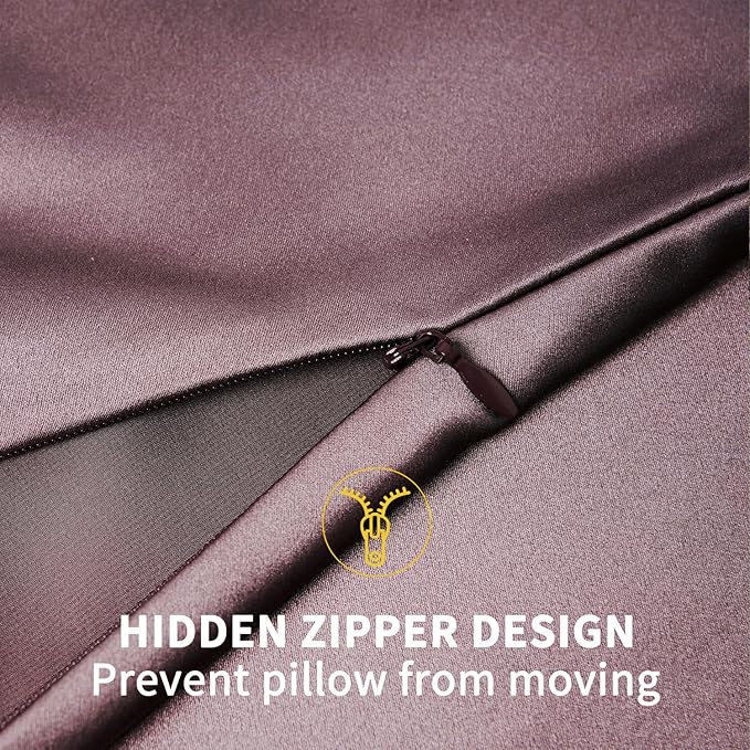 ZIMASILK 100% Pure Mulberry Silk Pillowcase for Hair and Skin Health,Soft and Smooth,Both Sides Premium Grade 6A Silk,600 Thread Count,with Hidden Zipper,1pc(Standard 20''x26'',Dark Mauve)