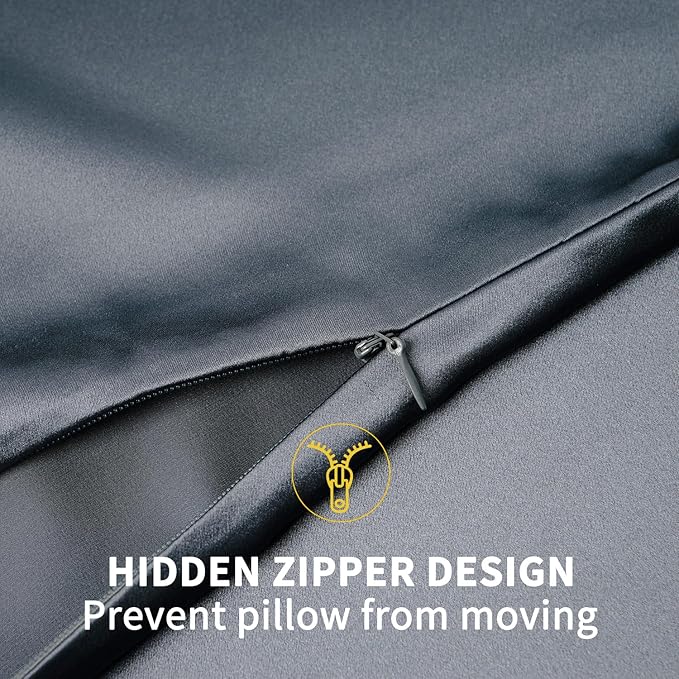 ZIMASILK 100% Pure Mulberry Silk Pillowcase for Hair and Skin Health,Soft and Smooth,Both Sides Premium Grade 6A Silk,600 Thread Count,with Hidden Zipper,1pc (King 20''x36'',Slate Blue)