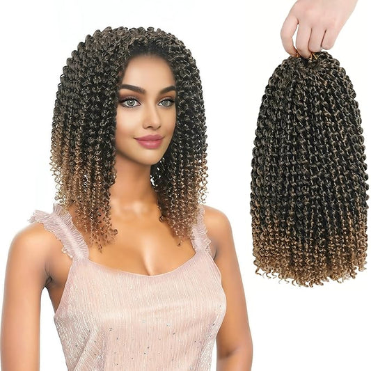 FUTAI Passion Twist Hair 7 Packs 12 Inch Pre Looped Water Wave Crochet Hair Bohemian Braids for Black Women