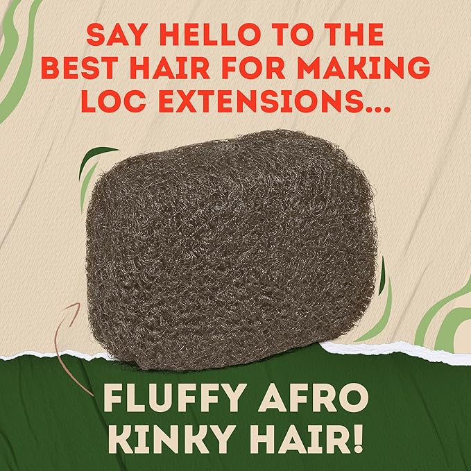 Locsanity Afro Kinky 100% Bulk Natural Human Hair - Braiding Hair for Dreadlocks, Loc Repair, Dreadlock Extensions, Twists, Braids - 8 Inches Long, 1 Oz #4