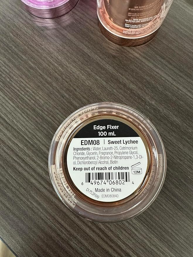 Red by Kiss Edge Fixer Hair Shine Gel, 24 Hour Max Hold, Non-Flaking, Biotin B7 Infused, Natural Styling, Professional Edge Control Wax, Perfect for Braiding (Sweet Lychee)