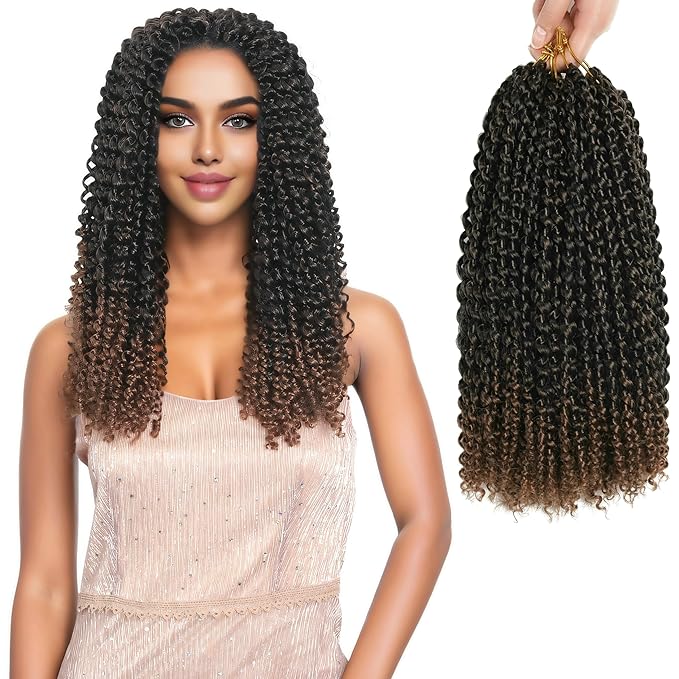 FUTAI Passion Twist Hair 7 Packs 18 Inch Pre Looped Water Wave Crochet Hair Bohemian Braids for Black Women