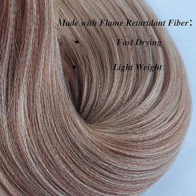 Ash Brown Braiding Hair Pre stretched 26 Inch Synthetic Long Hair Extensions for Braiding Yaki Knotless Ez Braids