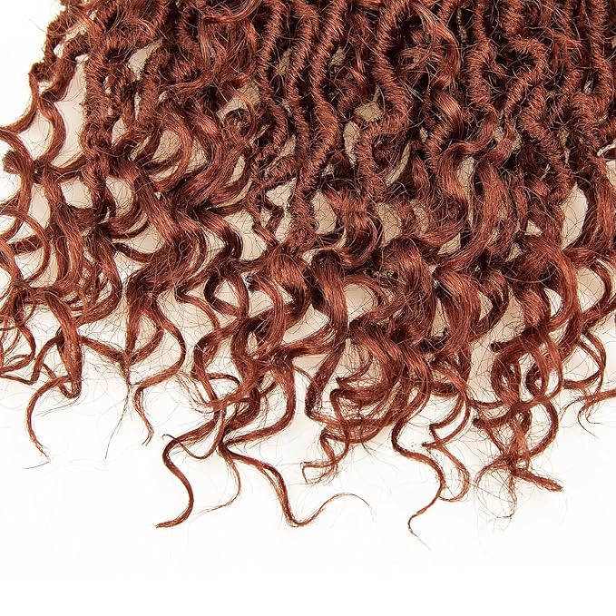 8Packs Goddess Locs Crochet Hair 18Inch Boho Faux Locs,Crochet Loc With Curly Ends River Hippie Bohemian Loc Crochet Hair for Black Women(350#, 18inch(Pack of 8))