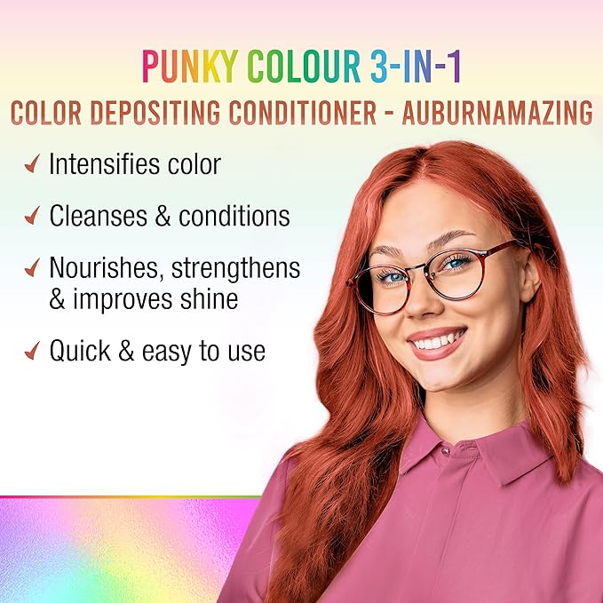 Punky Colour 3-in-1 Color Depositing Hair Cleanser & Conditioner, 8.5 fl oz. (AuburnAmazing)