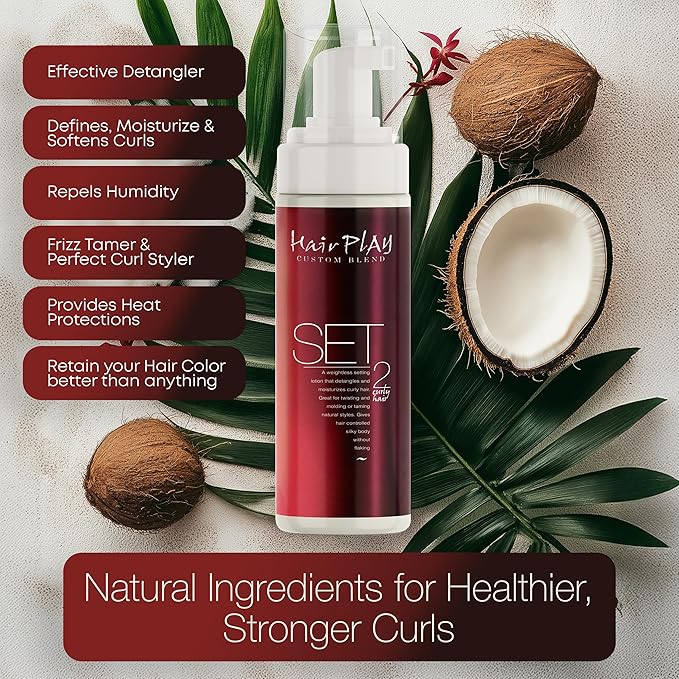 HairPlay Set #2 Hair Foam Mousse - Medium Hold Styling Foam for Frizz Control - Hair Mousse for Curls - Curl Defining Moisturizing Mousse for Wavy Hair - 8 Fl Oz