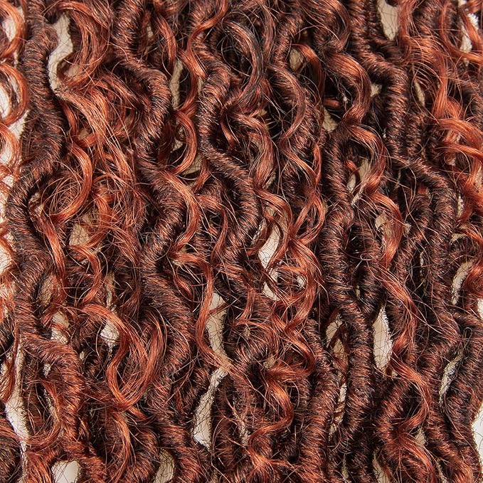 Goddess Locs Crochet Hair 18Inch Crochet Locs With Curly Ends,Boho Faux Loc Bohemian Crochet Goddess Locss 4Packs (1B/350, 18inch)