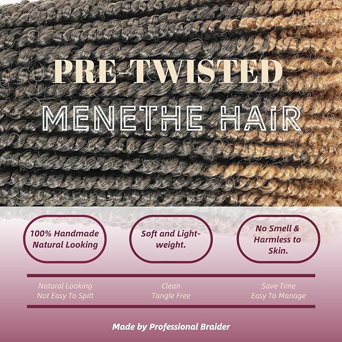 Passion Twist Hair 10 Inch 9 Packs Pretwisted Pre-Looped Crochet Braids Crochet Short Passion Twist Hair Pretwisted Hair Extension (10 Inch, T27#)