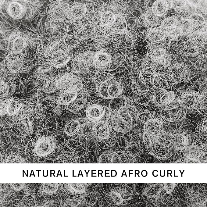 AISI QUEENS Afro Puff Drawstring Ponytail Extension for Black Women, Ombre Gray Faux Buns Short Kinky Curly Hair Ponytail Hair Extension Updo Wrap Fiber Wig(Tgray#)