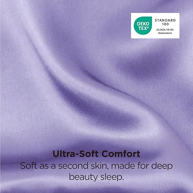 Bedsure Satin Pillowcase for Hair and Skin Queen - Lilac Silky Pillowcase 2 Pack with Envelope Closure, Similar to Silk Pillow Cases, Gifts for Women Men, 20x30 Inches, 2pcs