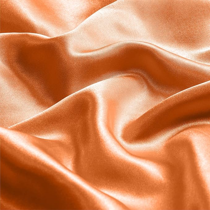 BEDELITE Satin Body Pillow Cover 2 Pack, Super Soft and Cooling Body Pillow Pillowcase for Hair and Skin, Breathable Silky Full Long Pillowcase Cover(20"x54", Burnt Orange)