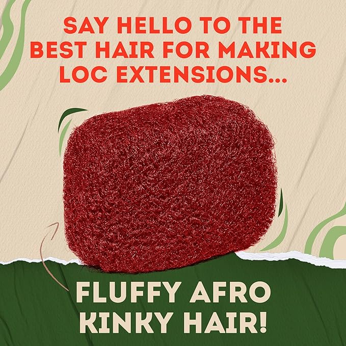 Locsanity Afro Kinky 100% Bulk Natural Human Hair - Braiding Hair for Dreadlocks, Loc Repair, Dreadlock Extensions, Twists, Braids - 8 Inches Long, 1 Oz