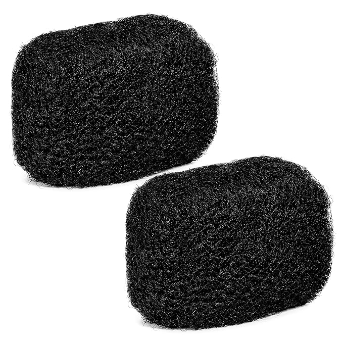 Locsanity Afro Kinky 100% Bulk Natural Human Hair - Braiding Hair for Dreadlocks, Loc Repair, Dreadlock Extensions, Twists, Braids - 8 Inches Long, 1 Oz #1B