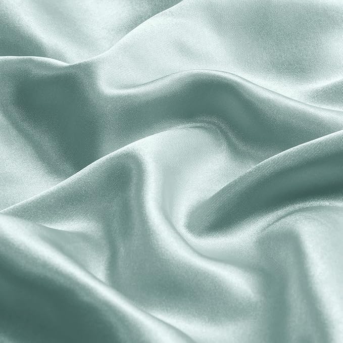 BEDELITE Satin Body Pillow Cover, Super Soft and Cooling Body Pillow Pillowcase for Hair and Skin, Breathable Silky Full Long Pillowcase Cover(20"x54", Haze Blue)
