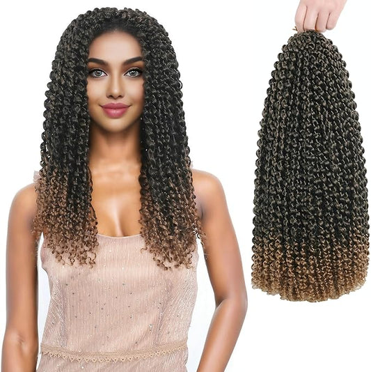 FUTAI Passion Twist Hair 7 Packs 18 Inch Pre Looped Water Wave Crochet Hair Bohemian Braids for Black Women