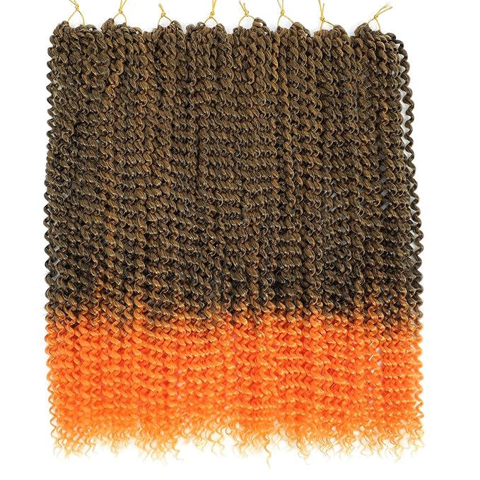 Passion Twist Hair 24 Inch 8 Packs Passion Twist Crochet Hair Braiding Hair Long Bohemian Spring Twist Hair Crochet Braids Synthetic Hair Extension (24 Inch, 1B/Orange)