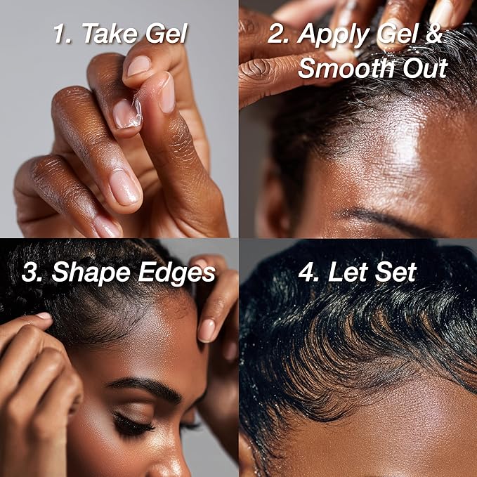 Edge Lux Orange Edge Control Gel with Castor Oil, Keratin, Biotin, and Olive Oil - 48 Hour Maximum Hold, Non-Flaking, Non-Greasy, Scented, Conditioning Styling Gel for All Hair Types, 1 Ounce