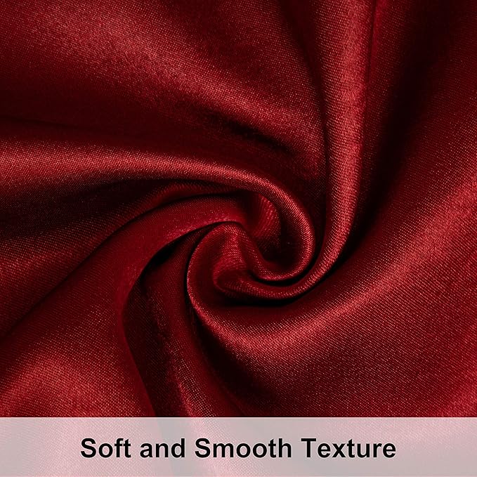 NTBAY Satin Body Pillowcase for Hair and Skin, Luxurious and Silky Pillow case with Envelope Closure, 20x54 Inches, Wine Red