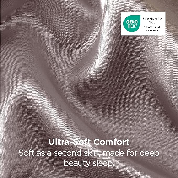 Bedsure Satin Pillowcase 2 Pack Similar to Silk Pillow Cases Standard Size, Pillow Case for Sleeping Women with Envelope Closure, Gifts for Women Men, Dusty Rose, 20x26 Inches, 2pcs