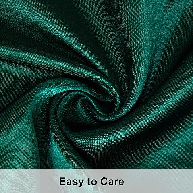 NTBAY 12 Pack Satin Queen Pillowcases for Hair and Skin, Luxurious and Silky Pillow Cases with Envelope Closure, 20 x 30 Inches, Dark Green